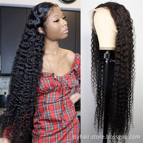 Provide Samples Raw Indian Virgin Kinky Curly Human Hair Hd Full Lace Frontal Wig Natural Human Hair Transparent Lace Front Wig